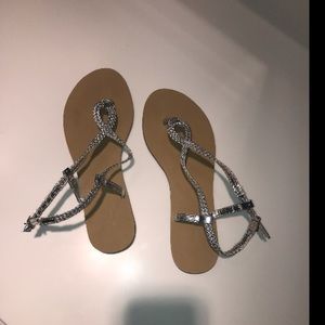 Tan/Silver Sandals